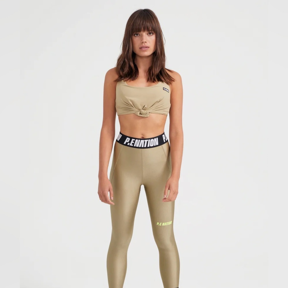 P.E Nation olive green leggings
